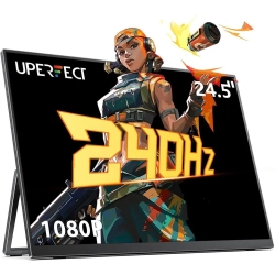 UPERFECT 24.5" Portable Monitor With Stand - 240Hz Refresh Rate, 1920 1080, 240Hz HDMI/type-C, for Work & Gaming