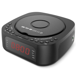 THE WAY CD Disc Bluetooth Audio Alarm Clock All-In-One Album Mp3 Player CD Player Radio Stereo - In Black