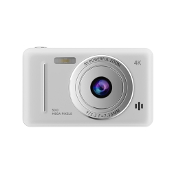 THE WAY Student Digital Camera Retro Ccd Portable Camera, 8 Million Pixels, 8X Zoom, 1080P Anti-Shake Face Recognition - In White