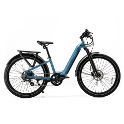 CYCROWN Dremax Commuter E-Bike (500W Motor/96Km Range/45Km/h Top Speed/sensorswap Tech & Smart App/27.5X2.4" Puncture-Resistant Tires) - In Blue