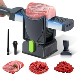 MYACUC Fresh Meat Slicer, Adjustable Thickness Food Slicer With Kitchen Knife Set for Home Cooking And Grilling