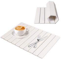 MYACUC Stone Dish Drying Mat, Quick-Dry Foldable Diatomaceous Earth Absorbent Mat for Kitchen, 24" X 16