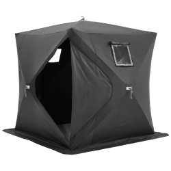 VEVOR 90"x90" Portable Ice Shelter, 3-4 Person Pop-Up Ice Fishing Tent, 43 Square Feet Fishable Area, Ice Shanty for Winter Fishing, Waterproof