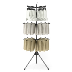 GYMAX 70" Folding Freestanding Tripod Laundry Drying Rack W/ 24 Clips & 32 Rods