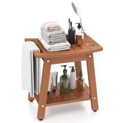 GYMAX Shower Bench Seat Hips Shower Stool W/handle Shower Head & Soap Holder