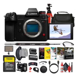 PANASONIC Lumix S1H Full Frame Digital Mirrorless Video Camera + 128GB Memory Card + More