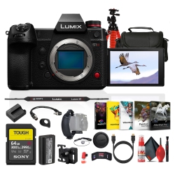 PANASONIC Lumix S1H Full Frame Digital Mirrorless Video Camera + 64GB Memory Card + More