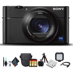 SONY - Cyber-Shot Dsc-Rx100 Va Camera Dsc-Rx100M5A/b With Soft Bag, Tripod, 2X Extra Batteries, Led Light, 2X 64GB Memory