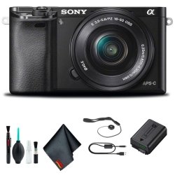 SONY - Alpha A6000 Mirrorless Camera With 16-50MM Lens Starter Kit In Black