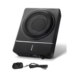 VEVOR 8" 240W Underseat Car Subwoofer, Slim Powered Car Subwoofers Under The Seat, Low Profile Audio Sub Built-In Amplifier, High/low Level Input &