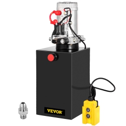 VEVOR 12V Single Acting Hydraulic Pump Dc Hydraulic Power Unit 3.75 Gallon Dump Trailer Pump Steel Hydraulic Power Unit (Steel, 15 Quart/single