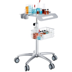 VEVOR 26.77"-42.91" Medical Cart, Salon Cart \w Wheels, Mobile Trolley Cart, Metal Salon Stations for Hair Stylist, Rolling Desktop Lab Cart For