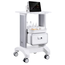VEVOR 2 Tiers Lab Carts, Lab Utility Cart \w 1 Drawer & 1 Top Tray, Mobile Medical Cart \w Abs Material, Lab Rolling Cart \w 4 Silent Wheels For