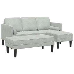 VIDAXL Sofa Set 2 PCs Light 173 X 131 X 67 Cm Velvet In Grey