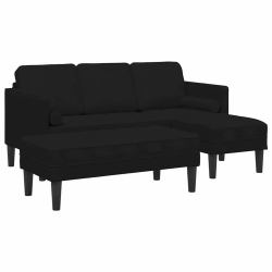 VIDAXL Sofa Set 2 PCs 173 X 131 X 67 Cm Velvet In Black