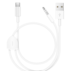 THE WAY Type C to 3.5 Two-In-One Charging + Audio Cable Car Audio Aux Adapter Cable, Compatible \w Type C Mobile Phones/tablets, Can Be Used \w Car