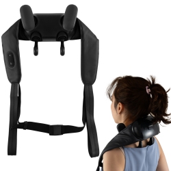 GYMAX Neck Shoulder Massager W/ 2 Heat Levels for Pain Relief Neck Massager Pillow