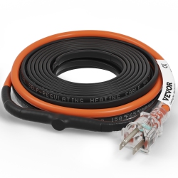 VEVOR 30-Feet 5W/ft Self-Regulating Pipe Heating Cable, Heat Tape for Pipes Freeze Protection, Protects Pvc Hose, Metal And Plastic Pipe From