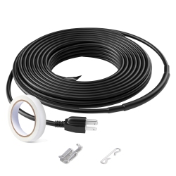 VEVOR 12Ft 5W/ft Self-Regulating Pipe Heating Cable, Heat Tape for Pipes, Roof Snow Melting De-Icing, Gutter And Pipe Freeze Protection