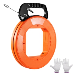 VEVOR 120-Foot Fish Tape, 1/8-Inch, Steel Wire Puller \w Optimized Housing And Handle, Easy-To-Use Cable Puller Tool, Flexible Wire Fishing Tools