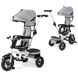 GYMAX 5-In-1 Folding Trike for Toddlers 1-5 Years Old W/ Safety Harness Storage