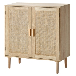 VEVOR Rattan Cabinet, Rattan Storage Cabinet \w 2 Magnetic Doors And Adjustable Shelves, Sideboard Buffet Cabinet for Hallway, Entryway, Living