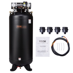VEVOR 80 Gallon Compressor, 6.5HP, 15.5Scfm90 Psi, Dual-Stage 145Psi, Oil-Free, 86Db Quiet Operation, Ideal for Manufacturing, Construction, Auto