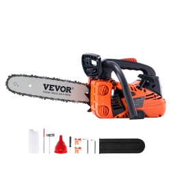 VEVOR 25.4Cc 12" 1.2HP Gas Chainsaw, Gasoline Powered Chain Saw, Handheld Cordless Petrol Chainsaws for Tree Wood Branch Cutting, Tree Trimming