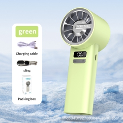 THE WAY 2025 New Handheld Portable Cool Cooling Fan Desktop Semiconductor Turbine High-Speed Mini Fan Bladeless Design Cooler-Green Small Air Gun