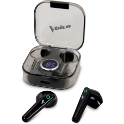 THE VOICE Duo True Wireless Stereo Earbuds With Mic - [Electronics] In Black