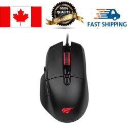 HAVIT Ms1013 Wired RGB Colorful Breathing Light, Six Gears Up to 10000Dpi, 8 Buttons Gaming Mouse_Black