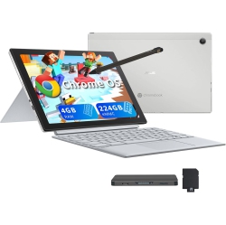 ASUS Chromebook Detachable 10.5" 2-In-1 Touchscreen Laptop, Mediatek Kompanio 520, 4GB Ram, 64GB Emmc, Chrome Os, Silver