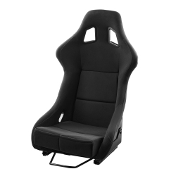 VEVOR 1 Set Racing Seat, Integrated Racing Cockpit W/ Double-Lock Slider & High-Resilience Foam, Racing Chair \w Soft Velour Fabric & Q235B Slider