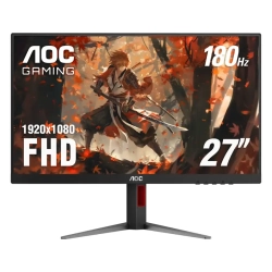 AOC C27G4X, 27" Curved Gaming Monitor, Full HD 1080P, 180Hz Refresh Rate, 0.5Ms Response Time, Va Panel, HDr10, Freesync, HDMI & Displayport In Black