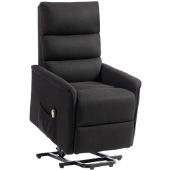 HOMCOM Power Lift Recliner Chair, Electric Lift Chair for Elderly, Padded Reclining Sofa with Remote Control, Side Pockets, Footrest, for Living Room