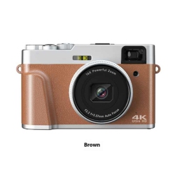 THE WAY HD Video Photography Digital Camera Home Shooting Selfie Slr Camera Micro Single Camera, Suitable for Outdoor Travel Shooting - 4K In Brown