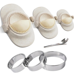 MYACUC Dumpling Maker Kit, 3-Pack Dumpling Making Tools, Various Sizes Dumpling Mold Set With Dough Cutter for Kitchen