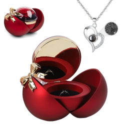 MYACUC Spherical Flower Jewelry Box, Beautiful Ring Box Suitable for Girlfriend Gifts On Christmas, Valentine's Day, Birthday, Anniversary