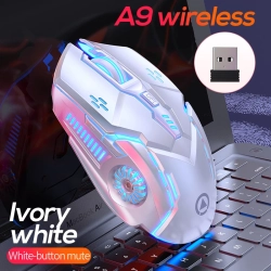 THE WAY New Ultra-Thin Mini A9 Wireless Mechanical Mouse Silent Mouse Rechargeable Portable Office Game Mouse - Colorful Light - Wireless Silent