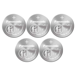 PANASONIC 5 X 1620 Batteries, 3V Lithium Cr1620