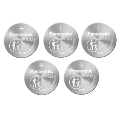 PANASONIC 5 X 1632 Batteries, 3V Lithium Cr1632