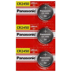 PANASONIC 3 X 2450 Lithium 3 Volt Batteries, Equivalent Cr2450 3V