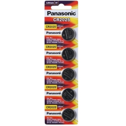 PANASONIC 5 X 2025 Batteries, 3V Lithium Cr2025