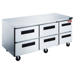 NEW AIR REF New Air Nur-72-6D Stainless Steel Undercounter Refrigerator - Ideal for Commercial Kitchens, Restaurants And Cafeterias