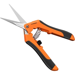 VECELOLIBILIS Gardening Scissors 6.5 Inch Hand Pruner Pruning Shear With Straight Stailess Steel Blades 2 PCs In Orange