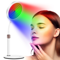 MYACUC Light Lamp With Base, 7 Colours Light Therapy With Timer, 100 Leds Light Therapy, Gooseneck Light Lamp for Face, Neck, Knee, Back In Red