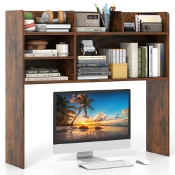 GYMAX 3-Tier Desktop Bookshelf W/ 6 Shelves Desk Organizer for Computer Desk