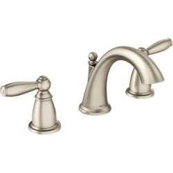 MOEN Brandtford Brushed Nickel Two-Handle High Arc Widespread Bathroom Sink Faucet for 3-Hole Setups