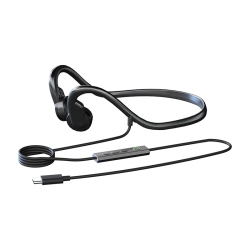 THE WAY Wired Bone Conduction Earphones, HD Digital Calling, Compatible \w Computer, Phone And Tablet - - Type-C Port, Built-In Microphone - \w