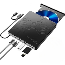 CHSSHA00 【5 In 1 External Blu-Ray Burner】USB External Blu-Ray Drive Supports Bd/dvd/cd Burning Multi-Function Blu-Ray Burner Compatible \w